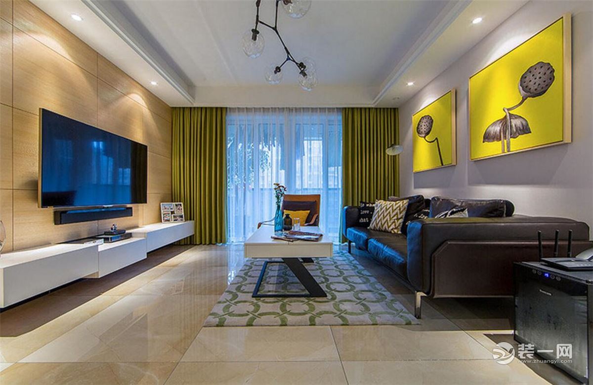 现代简约风格装修案例 东莞新世纪星城130m三室二厅